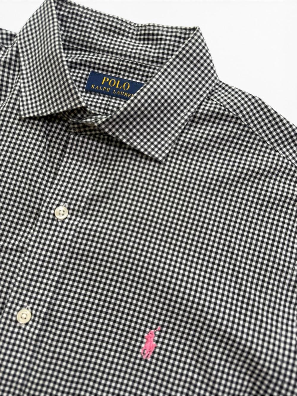 Polo by Ralph Lauren Black & White Gingham Button-Down Men’s Large 16.5 32/33 - Picture 5 of 9